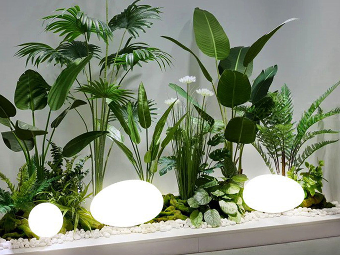 Solar Garden Lights Outdoor Glow Pebble Stone Shape Lamp Landscape Night Lights