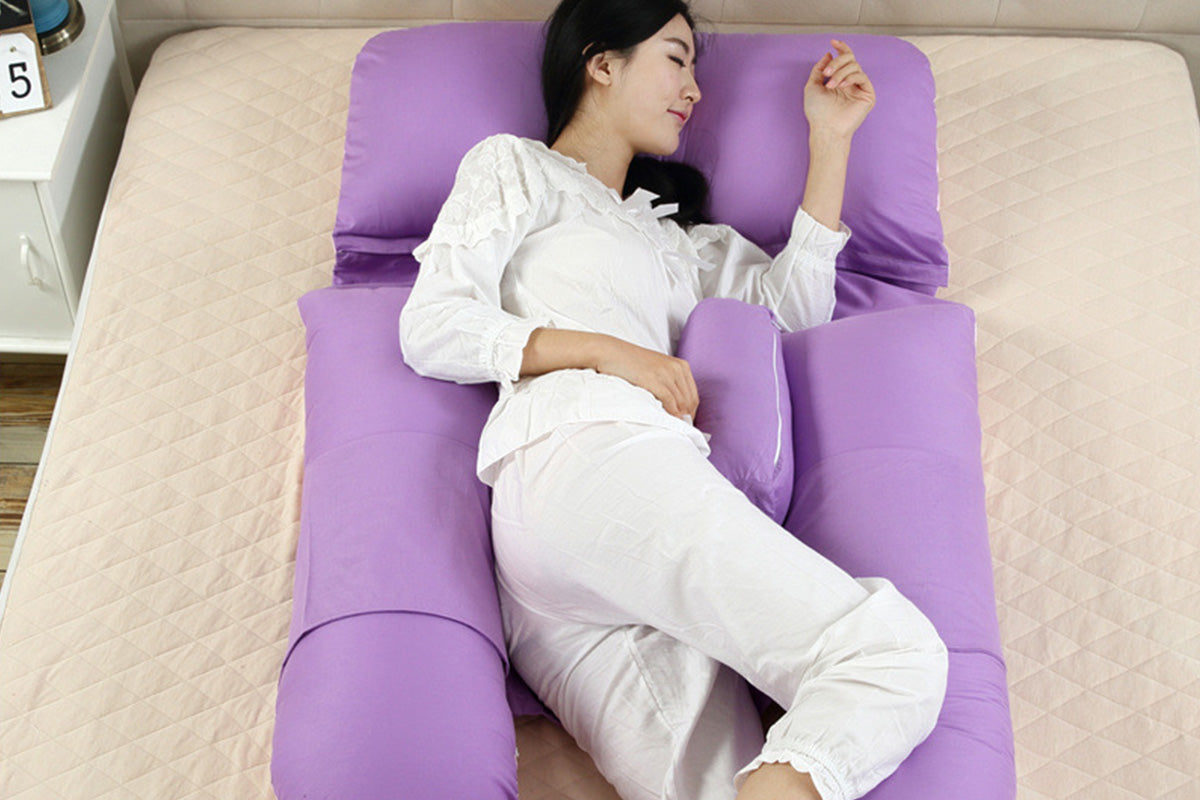 Pregnancy Pillows for Sleeping U Shaped Full Body Maternity Pillow with Removable Cover-Purple