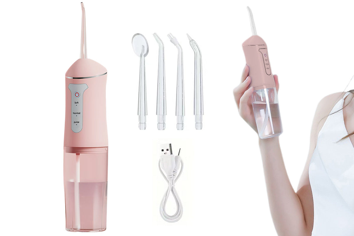 Cordless Electric Water Flosser Teeth Cleaner Floss Irrigator With 4 Jet Tips