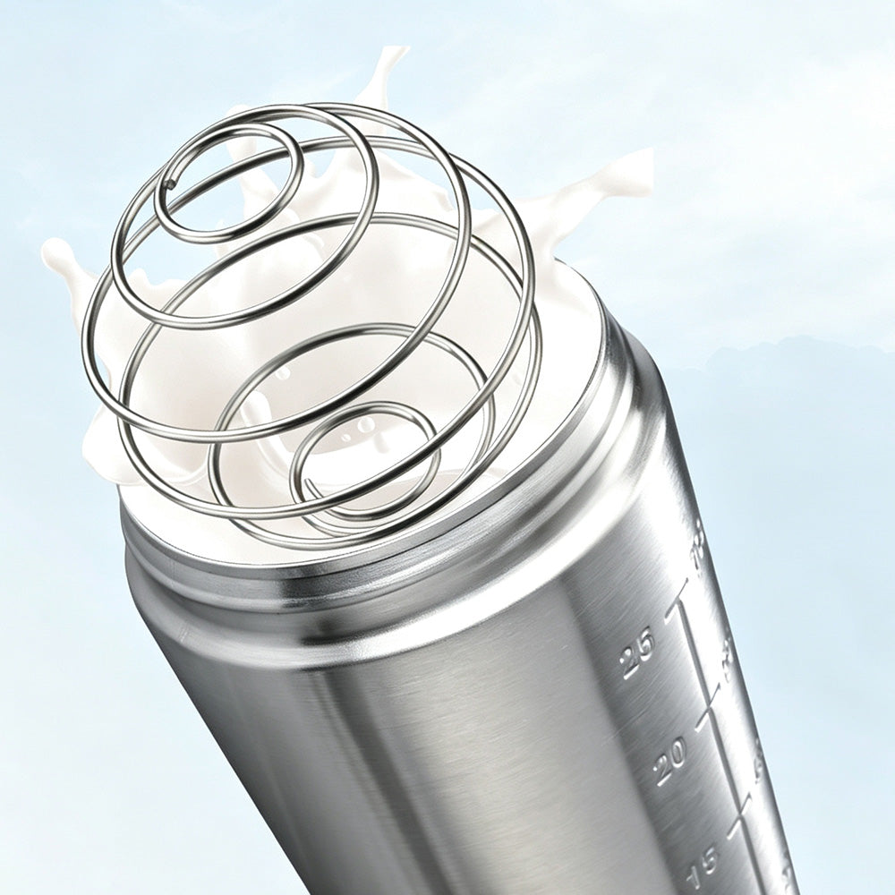 750ml 304 Stainless Steel Protein Shaker Bottle with Mixing Ball