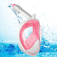 Full Face Snorkel Mask – 180 Degree Panoramic View Anti-Fog & Leak Proof-Pink