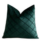 Velvet Rhombus Pleated Cushion Cover for Sofa Bedroom and Window Seat-Green