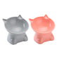 2Pcs Elevated Cat Dog Pet Bowl Feeder-Grey+Pink