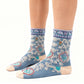 4 Pairs Women's Vintage Saturn Embroidered Retro Floral Socks
