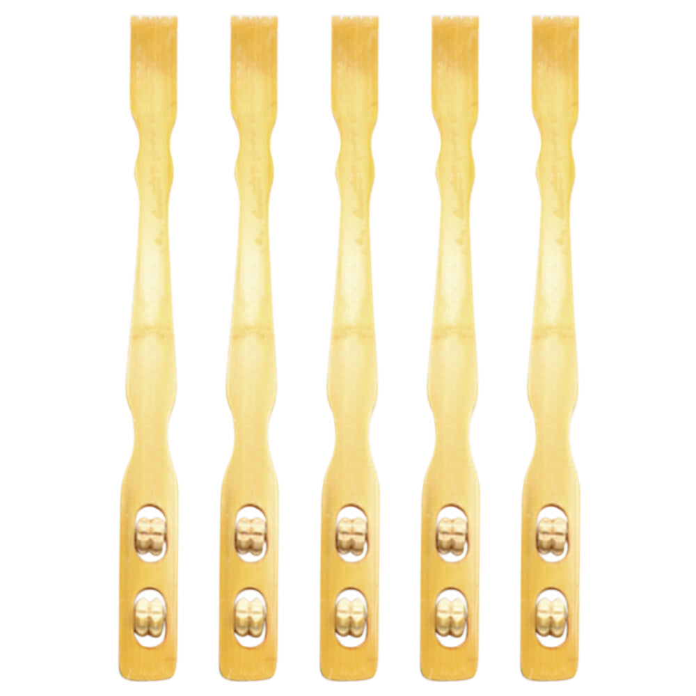 5 Pack Bamboo Back Scratcher - Dual Roller Massage Itch Reliever