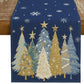 Christmas Table Runner Xmas Trees Tablecloth Cover For Kitchen Dinner Party
