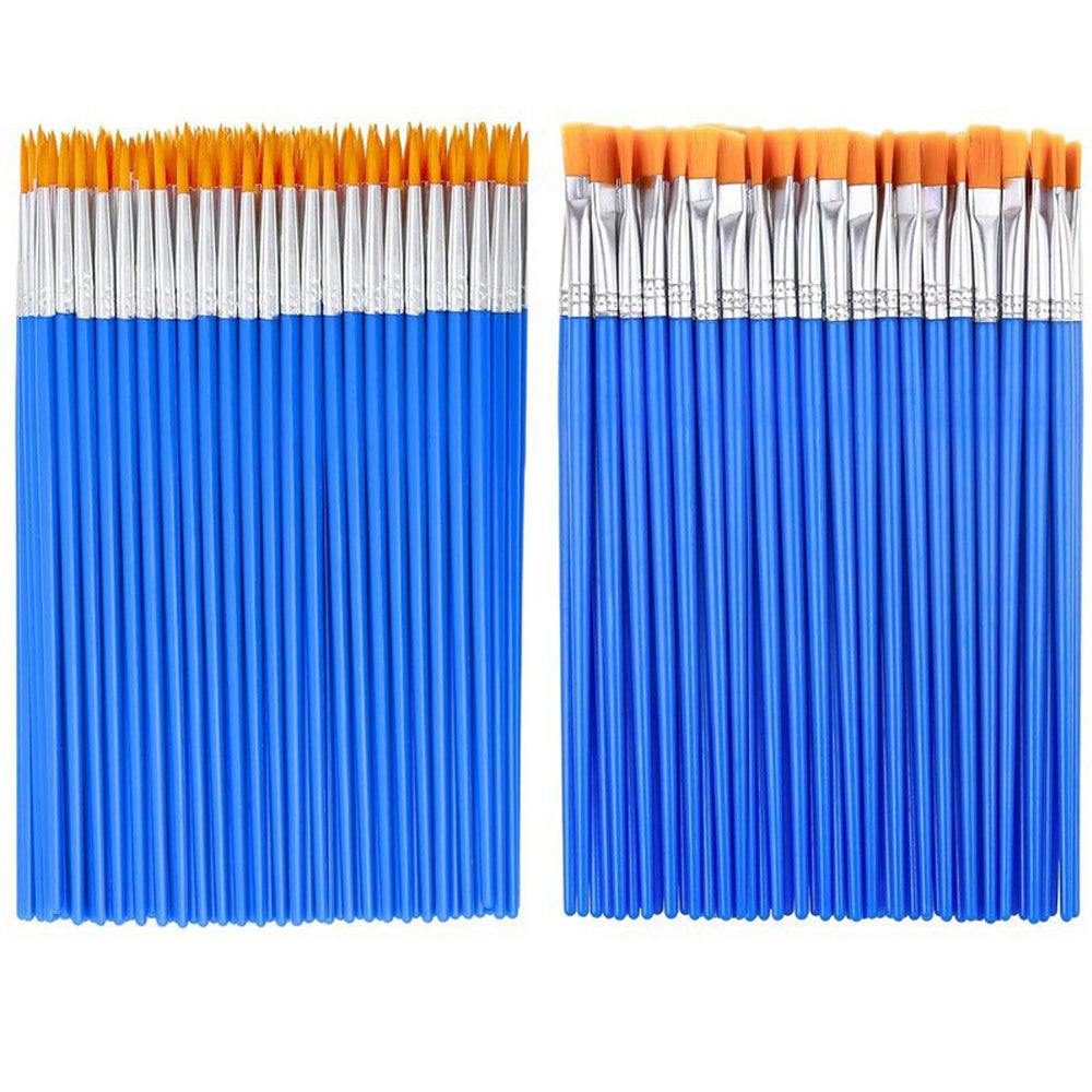 200 Pcs Acrylic Paint Brush Set Nylon Hair Brushes for Classroom Crafts Oil Watercolour Canvases