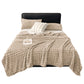 Bubble Fleece Blanket Soft Textured Throw for Sofa Bed Home Decor-Khaki