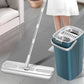 Flat Floor Mop and Bucket Set with 4 Washable Microfiber Pads
