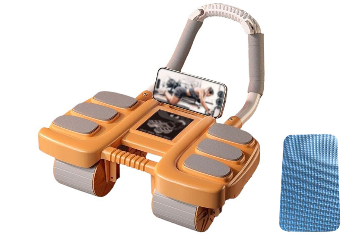 4 Wheel Automatic Rebound Ab Roller with Elbow Support Abdominal Exercise Machine
