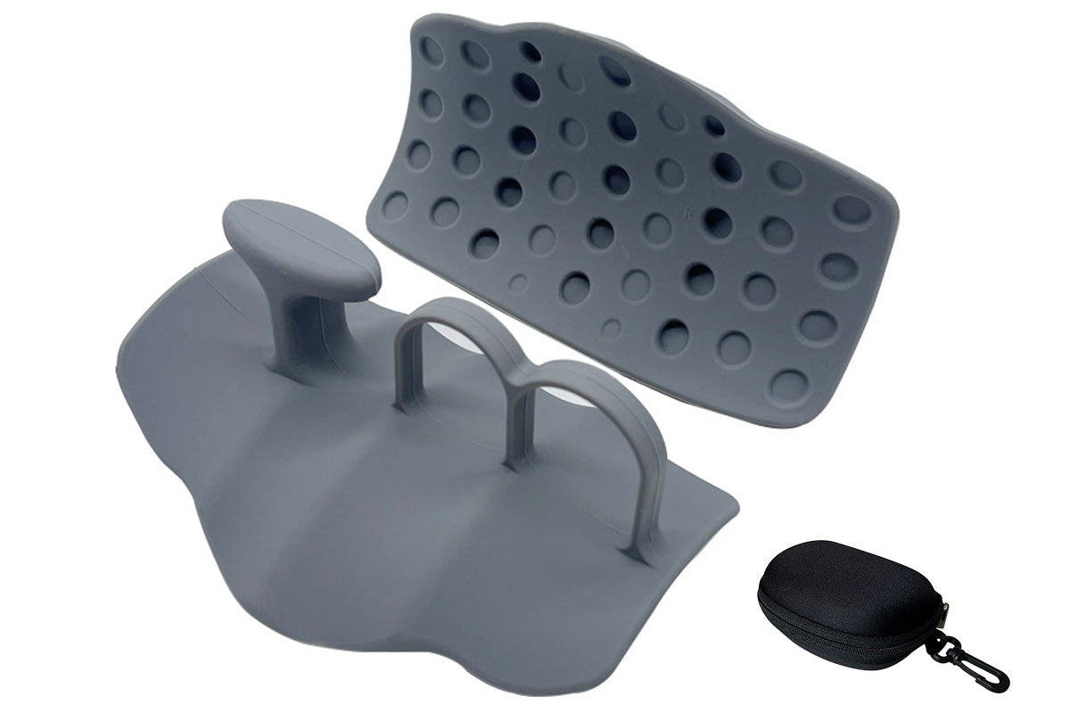 Anti-Slip Workout Grips Ergonomic Silicone Hand Guard Grips for Palm Protection-Black