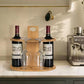 Bamboo Wine Storage and Display Rack Holds 2 Bottles and 4 Glasses