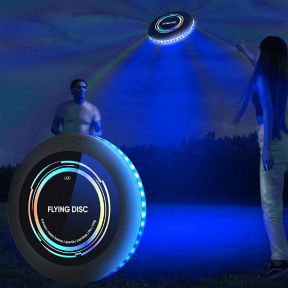 Rechargeable Light Up Flying Disc With 50 LED For Outdoor Game Beach Sport