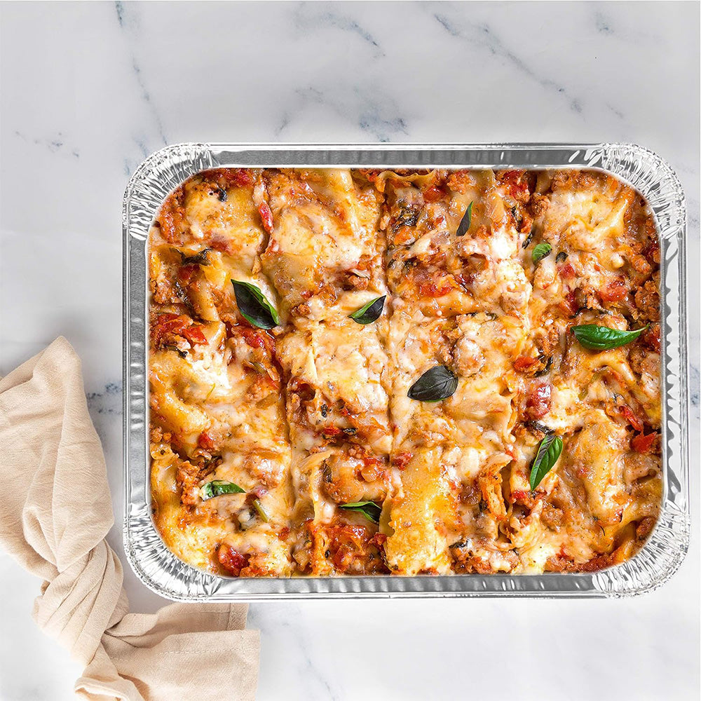 10Pcs Disposable Aluminum Foil Pans With Lids Steam Table Bakeware