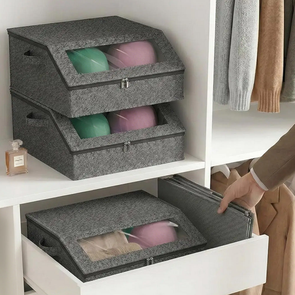 Large Capacity Hat Organizer Box Holds 30 Hats for Baseball Cap Wide Brim Cap