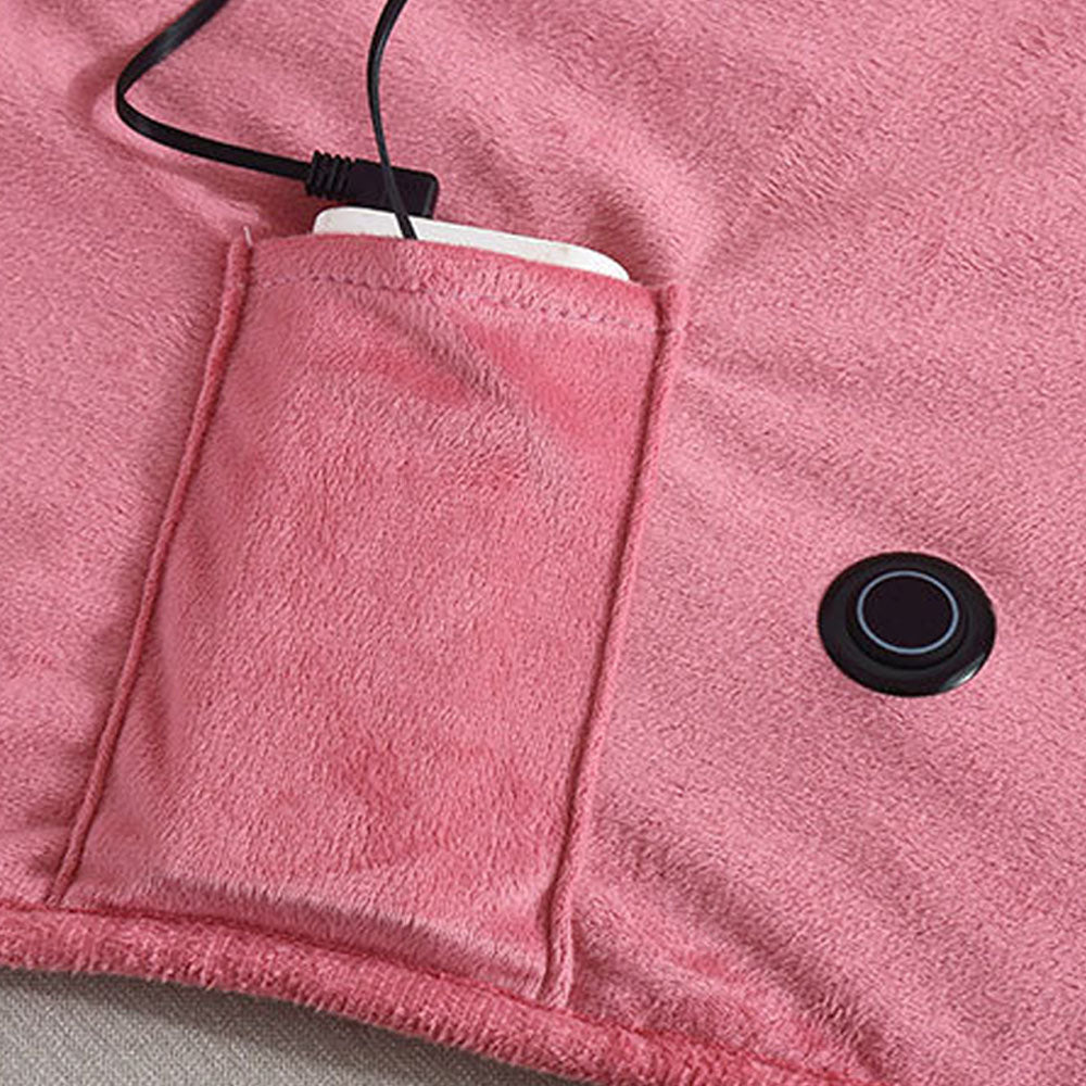140x100cm USB Plug Electric Heated Shawl Blanket with 3 Heating Levels