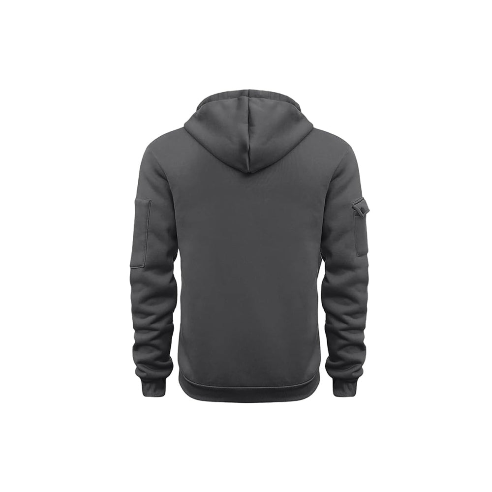 Fleece Hooded Sweatshirt Casual Hoodie for Men-Dark Grey