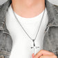 Crucifix Pendant Necklace Titanium Steel Unisex Chain