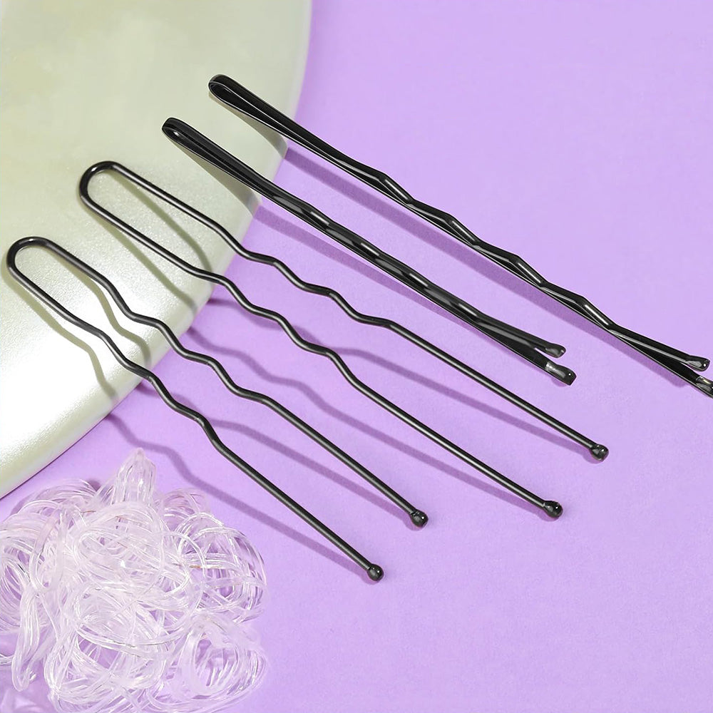 Hair Pins Set with Storage Box Bobby Pins & U Shaped Hair Clips Kit for Bun Updo Styling