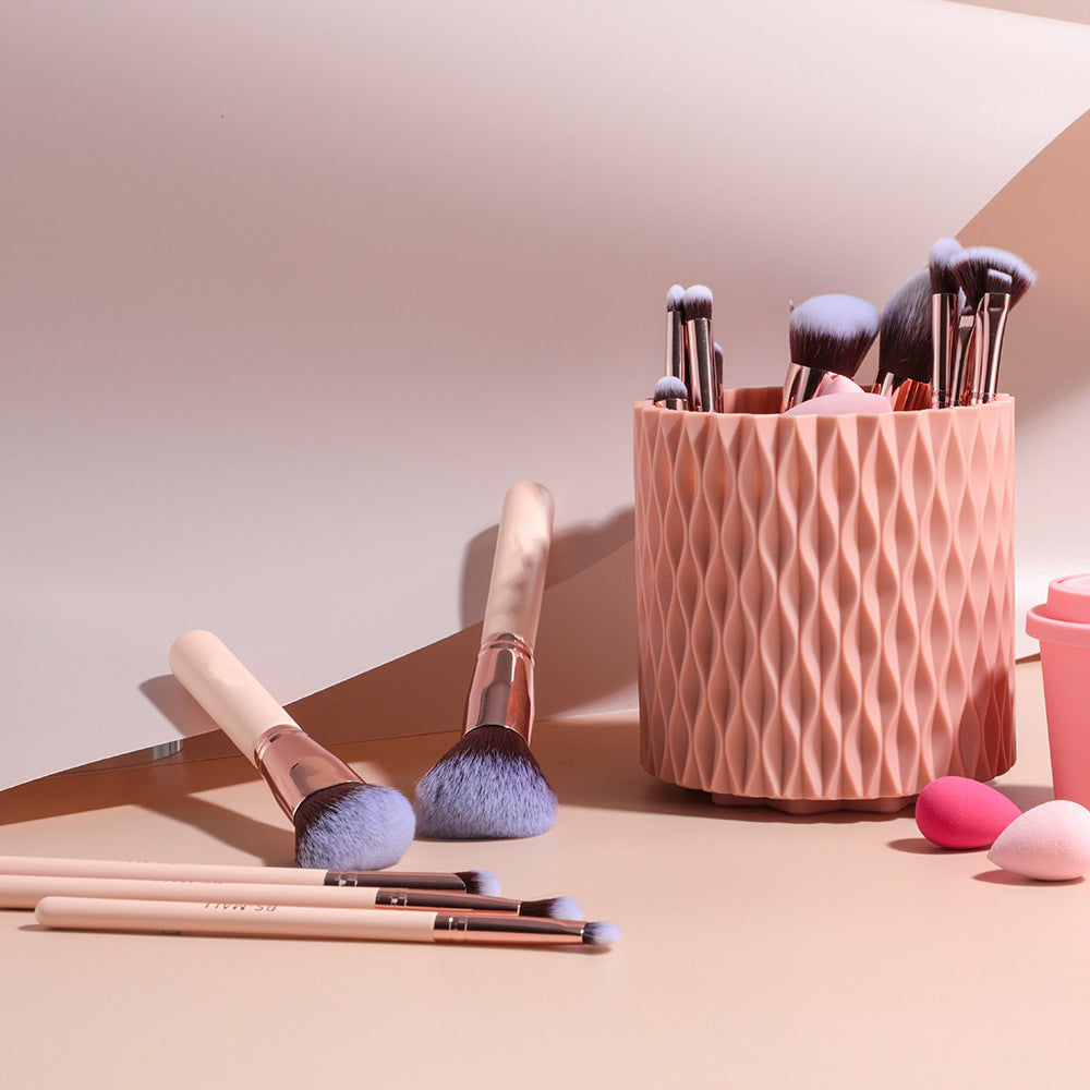 18Pcs Makeup Brushes Set with Makeup Sponges and Storage Bucket