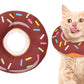 Cat Cone Soft Collar Adjustable Kitten Recovery Cones Cat Donut Collar-Dark Brown