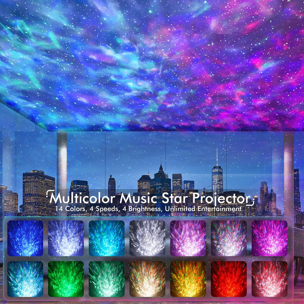 Dinosaur Egg Galaxy Star Projector Starry Light with Wireless Music Player