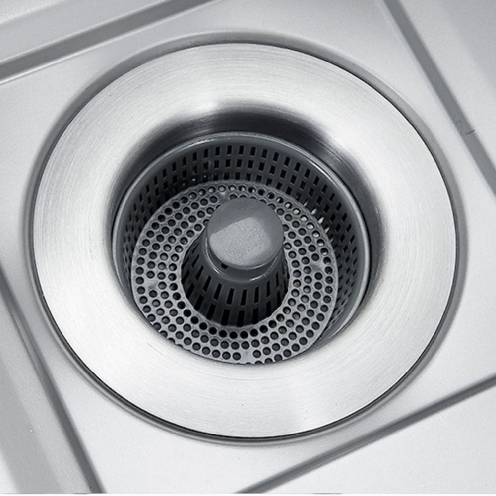 Kitchen Sink Drain Strainer and Stopper Combo Stainless Steel Sink Aid