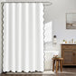 Waterproof Shower Curtain Thick Boho Wavy Edge With Rustproof Hooks