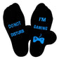 Funny Gaming Socks with Do Not Disturb I Am Gaming Text