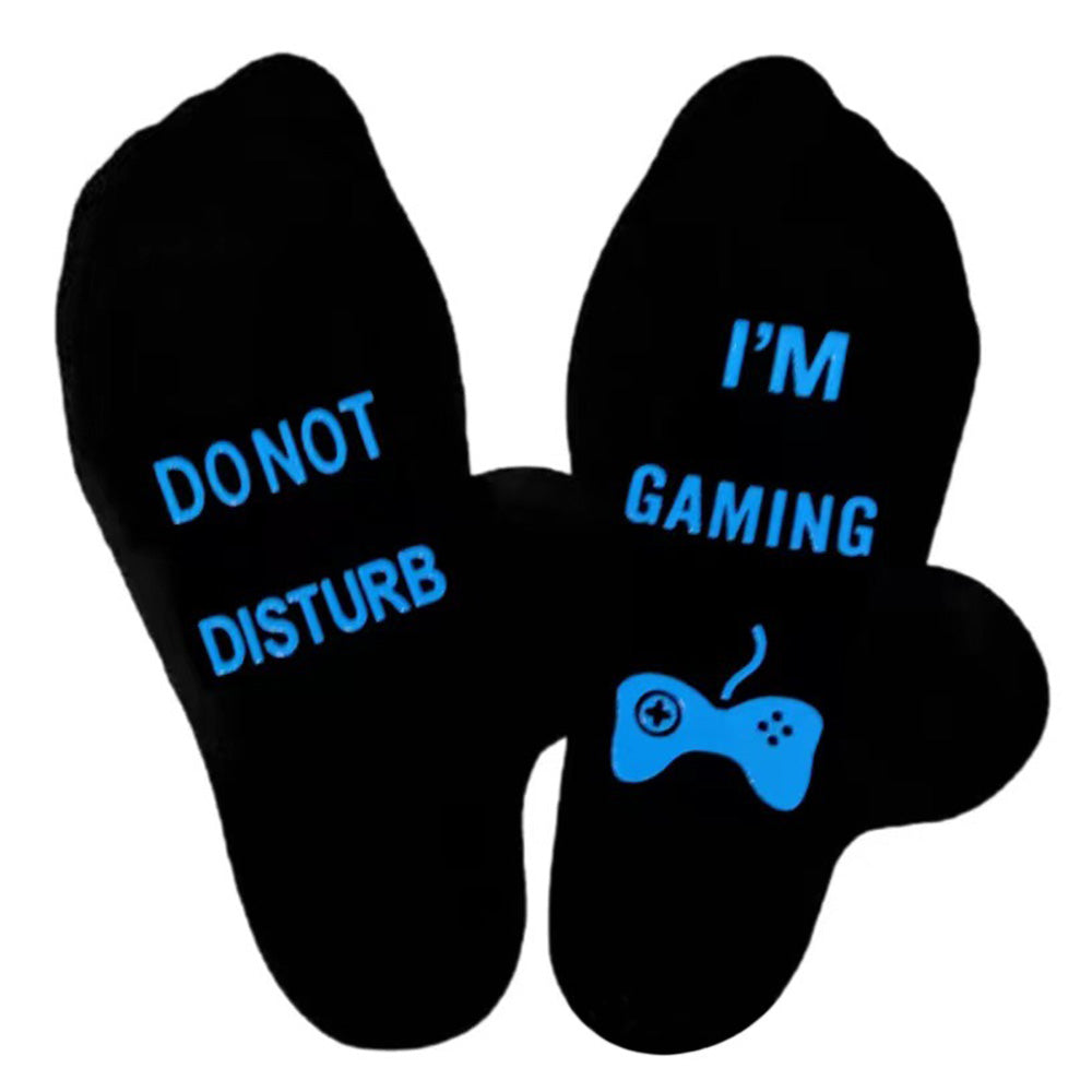 Funny Gaming Socks with Do Not Disturb I Am Gaming Text