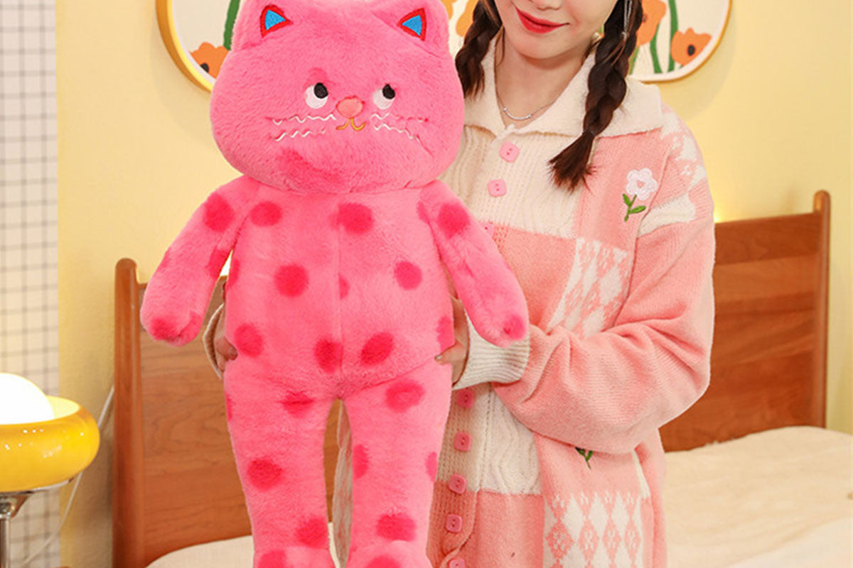 Cuddle Spotted Cat Plush Stuffed Toy Couple Cat Doll Couple Gift Polka Dot Cat Doll