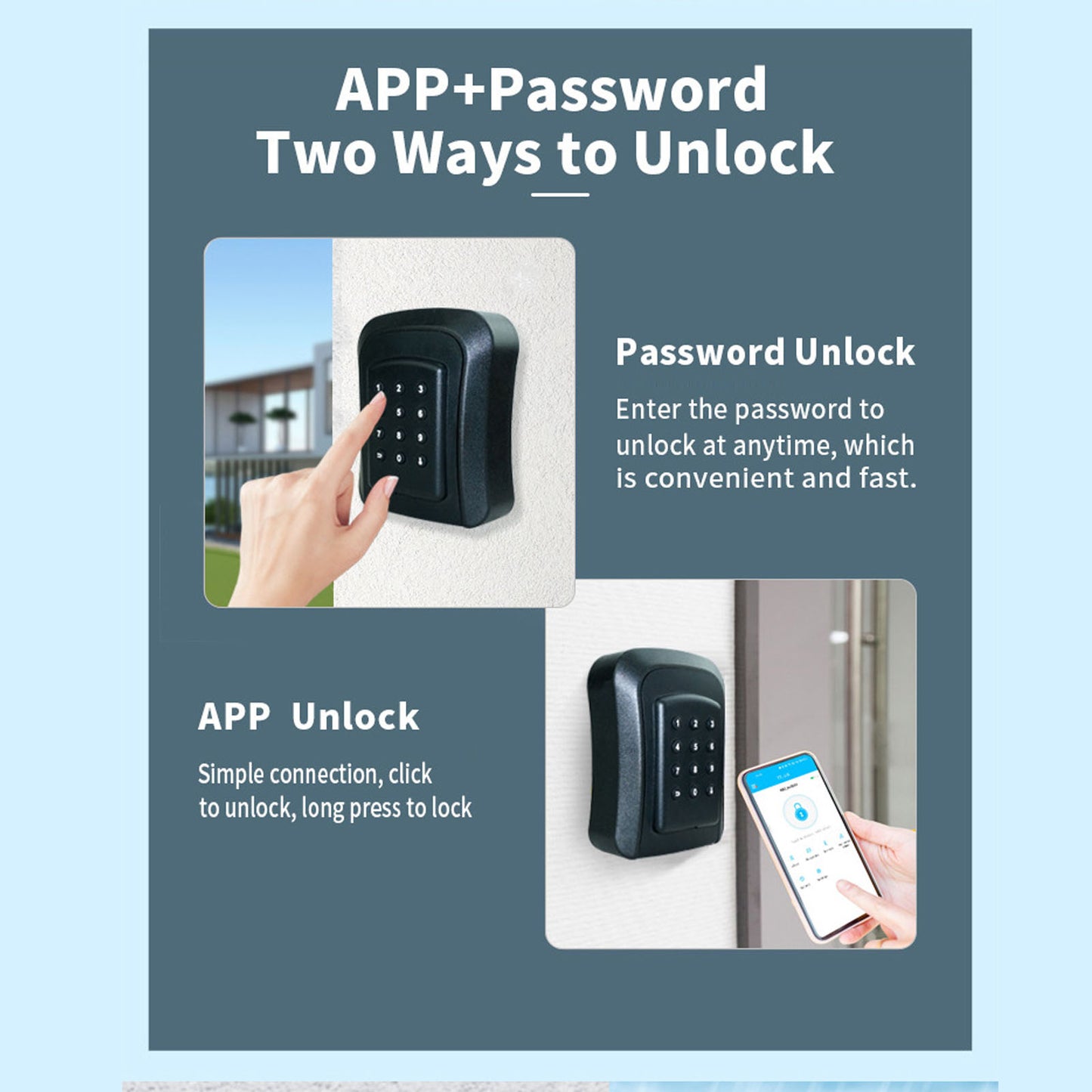 Single Password Waterproof Large Capacity Wall Mount Key Lock Box for Home Garage