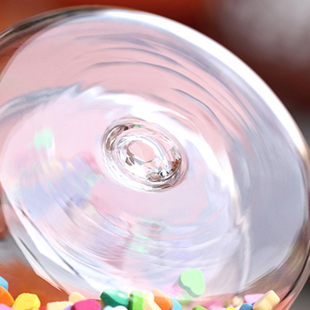 Double Wall Glass Cup with Colorful Love Granule Fillings