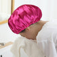 Double Layer Satin Bonnet Double Layer Wearable Adjustable Drawstring Sleep Cap