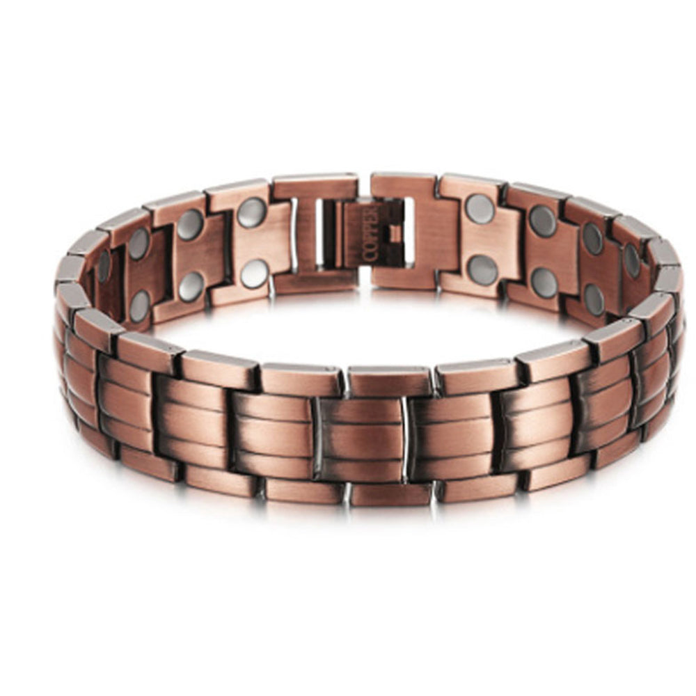 Pure Copper Bracelet with Double-Row Strong Adsorbable Iron