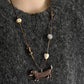 4pcs Women's Pendant Necklace Trendy Hoodie Sweater Chain