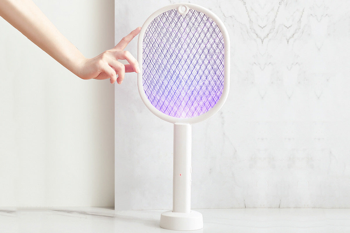 2 In 1 Electric USB Rechargeable Fly Swatter Mosquito Killer Racket