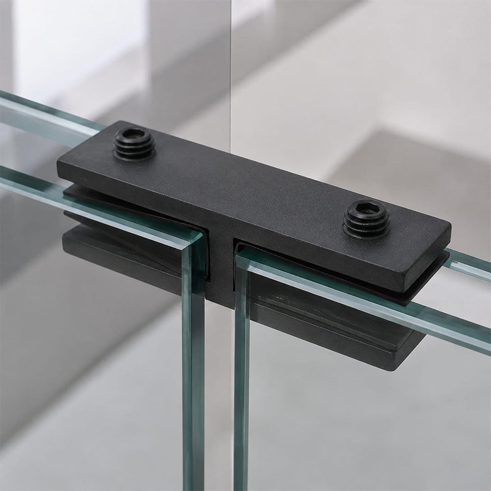304 Stainless Steel Pool Fence Glass Clamp for 10 to 12mm Panels-Black