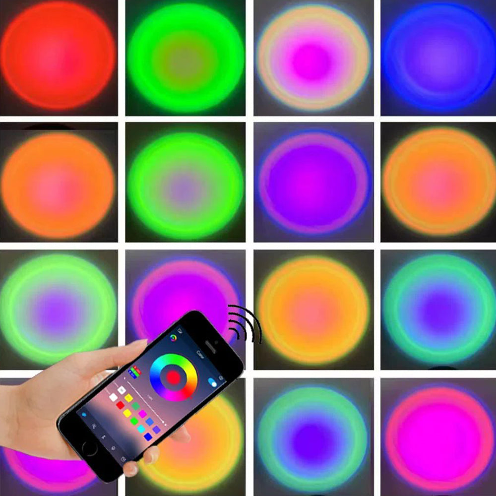 Sunset Lamp Projector with APP and Remote Control for Bedroom-RGB Straight Tube
