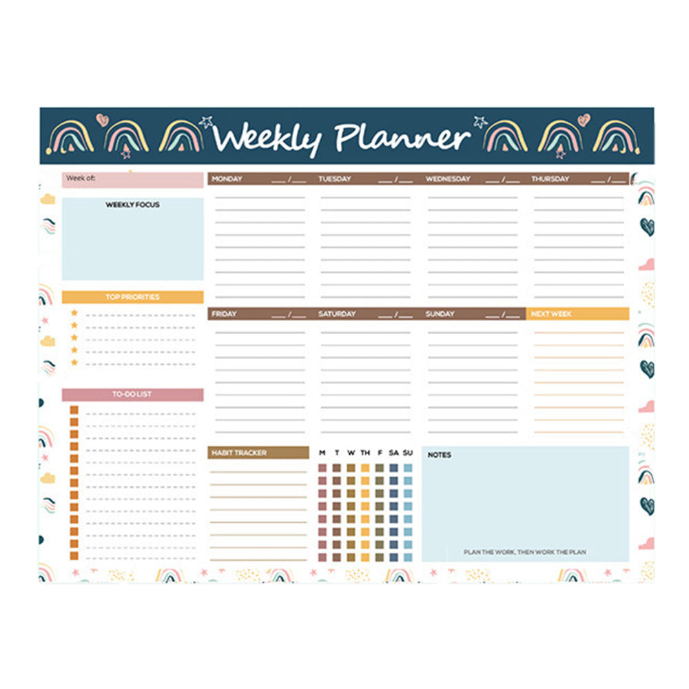 Weekly To Do List Notepad Undated Planner With 52 Sheets Weekly Planner