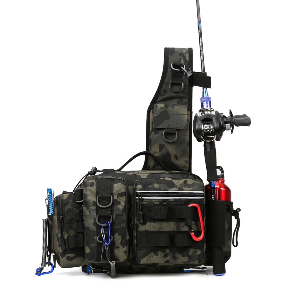 Fishing Tackle Bag Single Shoulder Crossbody Tactical Waist Pack Fish Lures Bag