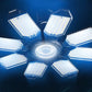 8 Panels LED Foldable Garage Ceiling Light for Workshop Warehouse Lighting