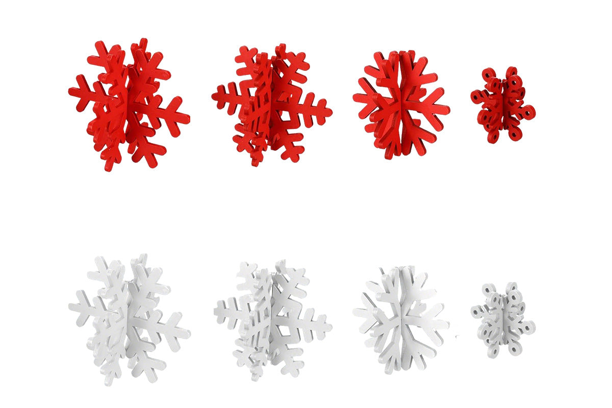 8Pcs 3D Wooden Snowflake Table Decor Christmas Winter Wonderland Centerpiece