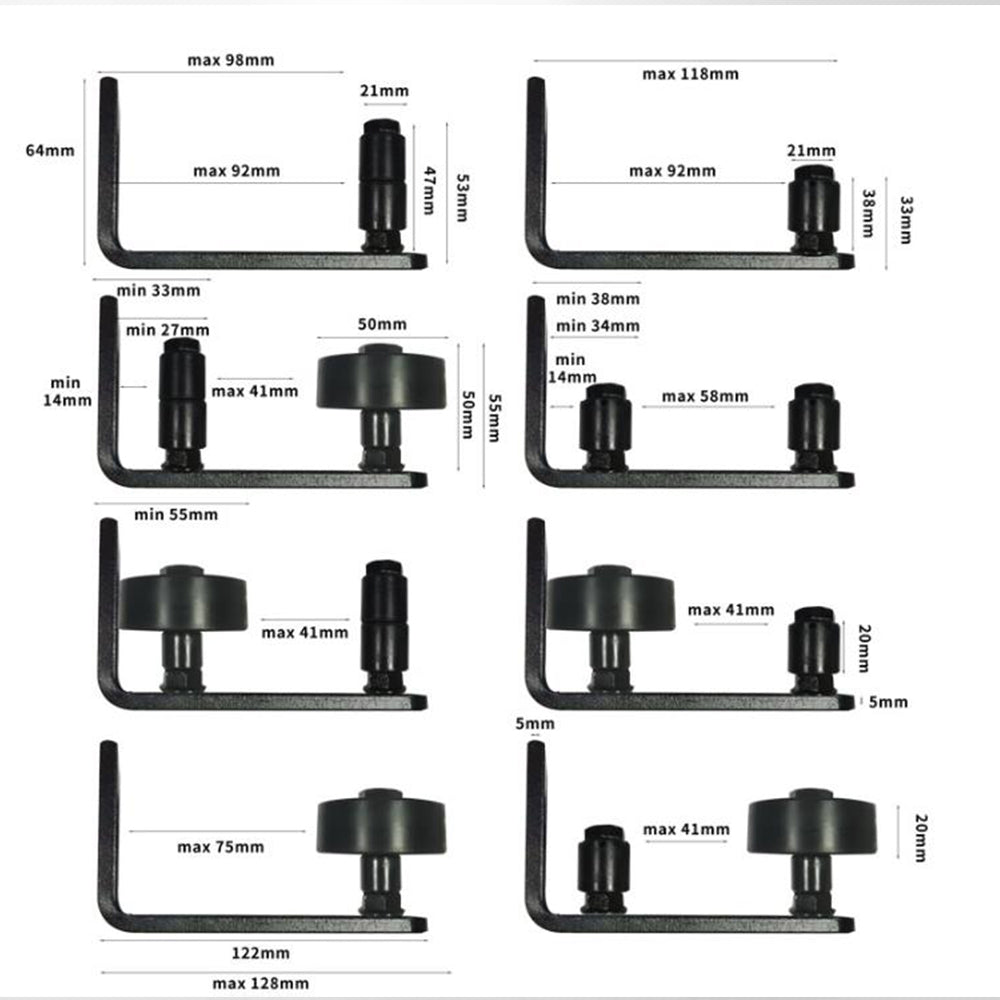 4Pcs Wall Mounted Sliding Barn Door Floor Guide for Flush Bottom Adjustable Stay Rollers
