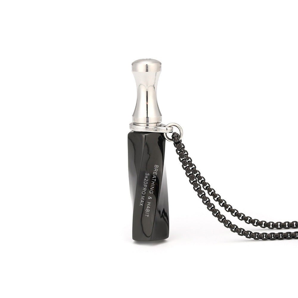 Breathlace Necklace Stainless Steel Breathing Pendant Necklace