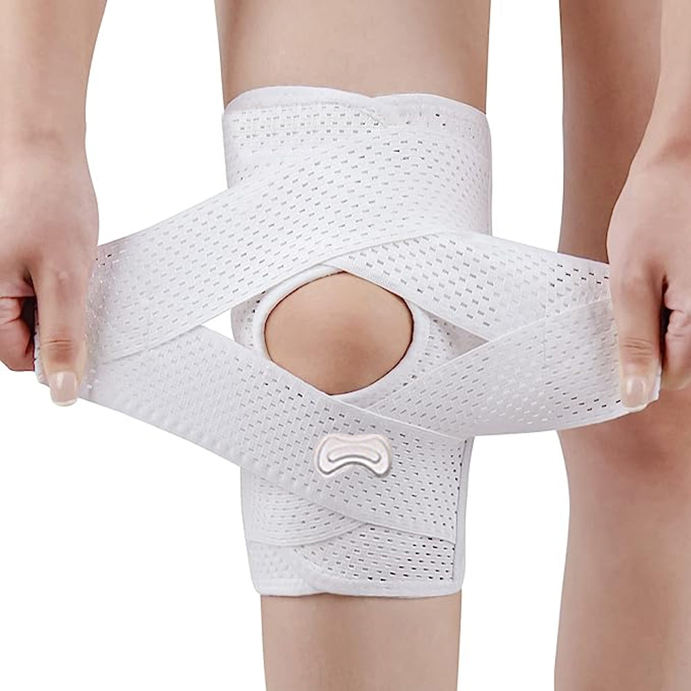 2Pcs Knee Brace with Side Stabilizers Breathable Adjustable Knee Support Mesh Weave For Workout