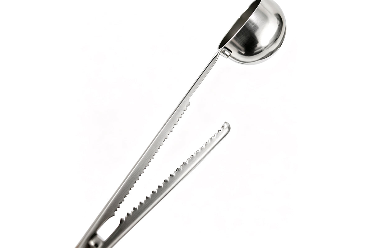 2-in-1 Coffee Scoop Bag Clip 304 Stainless Steel Spoon Bag Sealing Clip