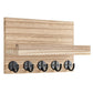 Rustic Wall-Mounted Entryway Organizer - Wooden Mail & Key Holder with Hooks