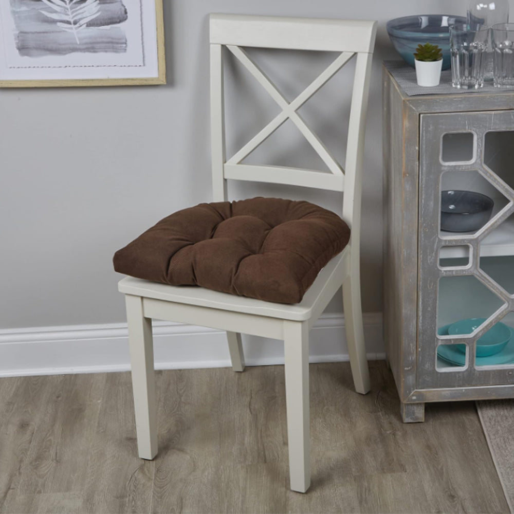 2PCS Chair Seat Cushions 48x48cm Square Pad with Backrest for Home Office Dining