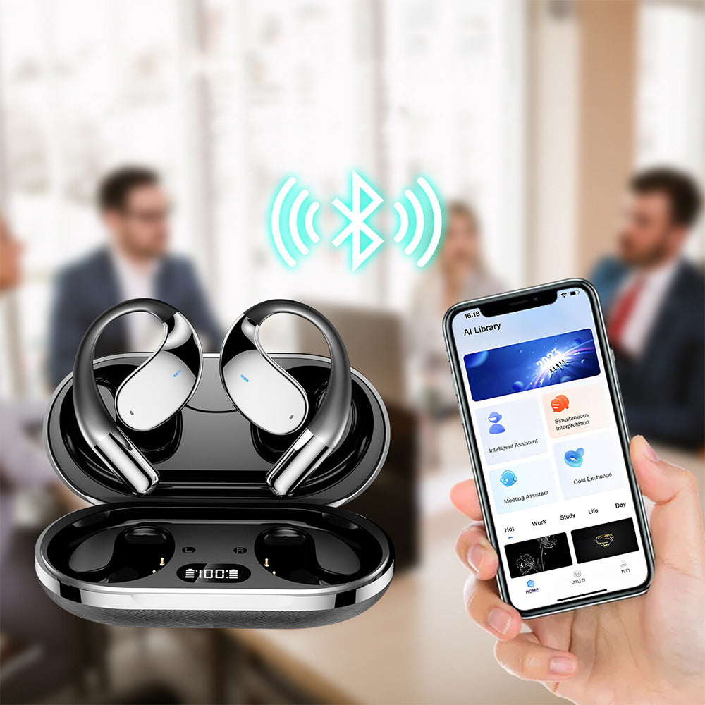 115-Language AI Translator Bluetooth Earbuds with Charging Case
